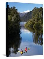 Kayaks, Moeraki River by Lake Moeraki, West Coast, South Island, New Zealand-David Wall-Stretched Canvas