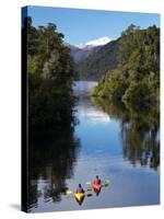 Kayaks, Moeraki River by Lake Moeraki, West Coast, South Island, New Zealand-David Wall-Stretched Canvas