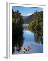 Kayaks, Moeraki River by Lake Moeraki, West Coast, South Island, New Zealand-David Wall-Framed Premium Photographic Print