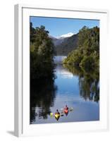 Kayaks, Moeraki River by Lake Moeraki, West Coast, South Island, New Zealand-David Wall-Framed Photographic Print