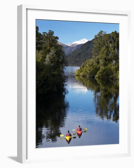 Kayaks, Moeraki River by Lake Moeraki, West Coast, South Island, New Zealand-David Wall-Framed Photographic Print