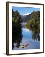 Kayaks, Moeraki River by Lake Moeraki, West Coast, South Island, New Zealand-David Wall-Framed Photographic Print