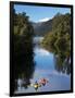 Kayaks, Moeraki River by Lake Moeraki, West Coast, South Island, New Zealand-David Wall-Framed Photographic Print