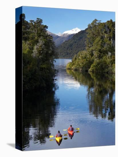 Kayaks, Moeraki River by Lake Moeraki, West Coast, South Island, New Zealand-David Wall-Stretched Canvas