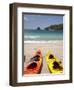 Kayaks on Beach, Hahei, Coromandel Peninsula, North Island, New Zealand-David Wall-Framed Photographic Print