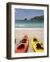 Kayaks on Beach, Hahei, Coromandel Peninsula, North Island, New Zealand-David Wall-Framed Photographic Print