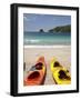 Kayaks on Beach, Hahei, Coromandel Peninsula, North Island, New Zealand-David Wall-Framed Photographic Print