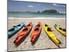 Kayaks on Beach, Hahei, Coromandel Peninsula, North Island, New Zealand-David Wall-Mounted Photographic Print