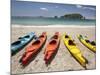 Kayaks on Beach, Hahei, Coromandel Peninsula, North Island, New Zealand-David Wall-Mounted Photographic Print