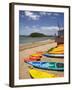 Kayaks on Beach, Paihia, Bay of Islands, Northland, North Island, New Zealand-David Wall-Framed Photographic Print