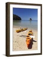 Kayaks on Beach, Torrent Bay, Abel Tasman National Park-Stuart Black-Framed Photographic Print