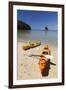 Kayaks on Beach, Torrent Bay, Abel Tasman National Park-Stuart Black-Framed Photographic Print