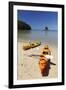 Kayaks on Beach, Torrent Bay, Abel Tasman National Park-Stuart Black-Framed Photographic Print