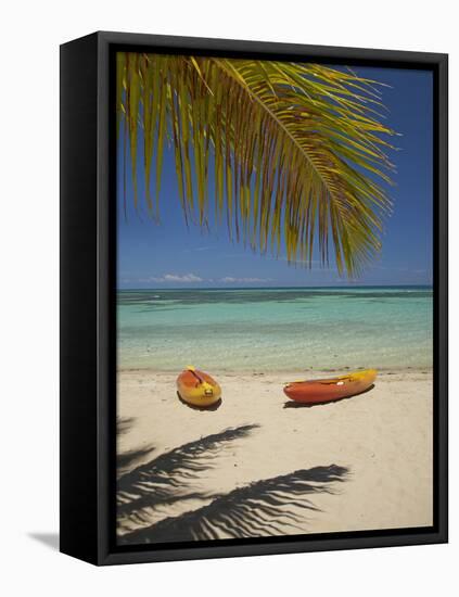 Kayaks on the Beach, Plantation Island Resort, Malolo Lailai Island, Mamanuca Islands, Fiji-David Wall-Framed Stretched Canvas