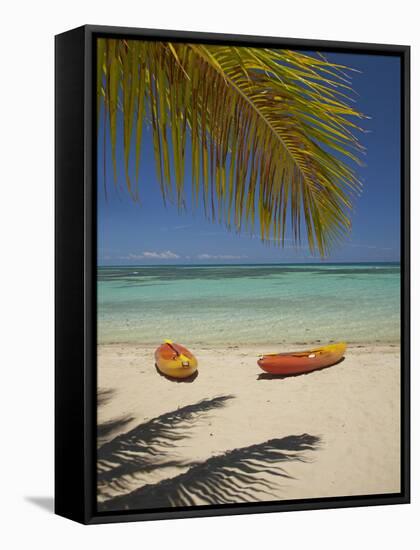 Kayaks on the Beach, Plantation Island Resort, Malolo Lailai Island, Mamanuca Islands, Fiji-David Wall-Framed Stretched Canvas