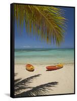 Kayaks on the Beach, Plantation Island Resort, Malolo Lailai Island, Mamanuca Islands, Fiji-David Wall-Framed Stretched Canvas