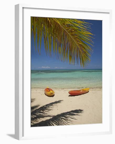 Kayaks on the Beach, Plantation Island Resort, Malolo Lailai Island, Mamanuca Islands, Fiji-David Wall-Framed Photographic Print