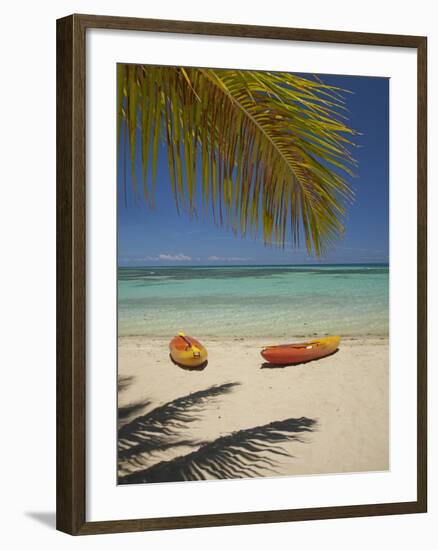 Kayaks on the Beach, Plantation Island Resort, Malolo Lailai Island, Mamanuca Islands, Fiji-David Wall-Framed Photographic Print