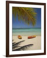 Kayaks on the Beach, Plantation Island Resort, Malolo Lailai Island, Mamanuca Islands, Fiji-David Wall-Framed Photographic Print