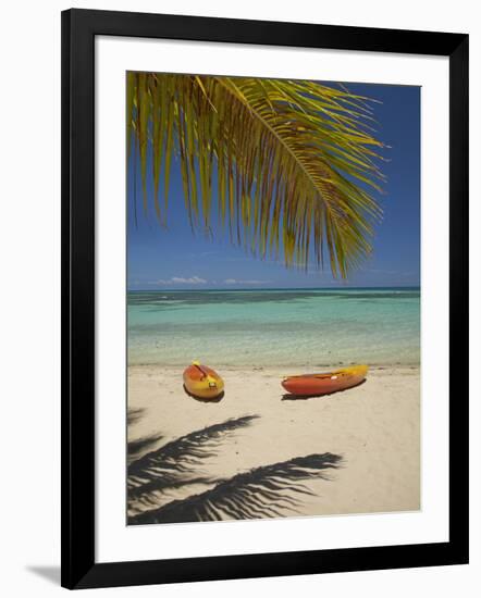 Kayaks on the Beach, Plantation Island Resort, Malolo Lailai Island, Mamanuca Islands, Fiji-David Wall-Framed Photographic Print