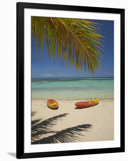 Kayaks on the Beach, Plantation Island Resort, Malolo Lailai Island, Mamanuca Islands, Fiji-David Wall-Framed Photographic Print