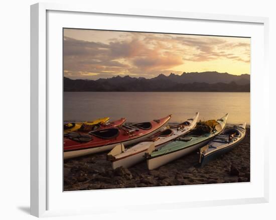 Kayaks On The Beach, Sea of Cortez, Baja, California-Ellen Clark-Framed Photographic Print