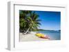 Kayaks on the White Sand Beach of Nanuya Lailai Island, the Blue Lagoon, Yasawas-Michael Runkel-Framed Photographic Print