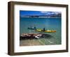 Kayaks, Otekiho Beach, Otago Harbor, New Zealand-David Wall-Framed Photographic Print