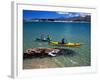 Kayaks, Otekiho Beach, Otago Harbor, New Zealand-David Wall-Framed Photographic Print