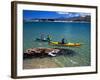 Kayaks, Otekiho Beach, Otago Harbor, New Zealand-David Wall-Framed Photographic Print