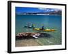 Kayaks, Otekiho Beach, Otago Harbor, New Zealand-David Wall-Framed Photographic Print