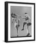 Kaye Popp and Stanley Catron Demonstrating a Step of the Lindy Hop-Gjon Mili-Framed Photographic Print