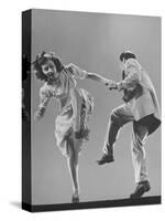 Kaye Popp and Stanley Catron Demonstrating a Step of the Lindy Hop-Gjon Mili-Stretched Canvas