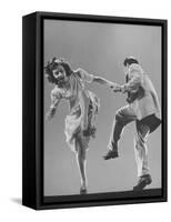 Kaye Popp and Stanley Catron Demonstrating a Step of the Lindy Hop-Gjon Mili-Framed Stretched Canvas