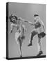 Kaye Popp and Stanley Catron Demonstrating a Step of the Lindy Hop-Gjon Mili-Stretched Canvas