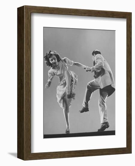 Kaye Popp and Stanley Catron Demonstrating a Step of the Lindy Hop-Gjon Mili-Framed Photographic Print