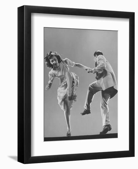 Kaye Popp and Stanley Catron Demonstrating a Step of the Lindy Hop-Gjon Mili-Framed Photographic Print