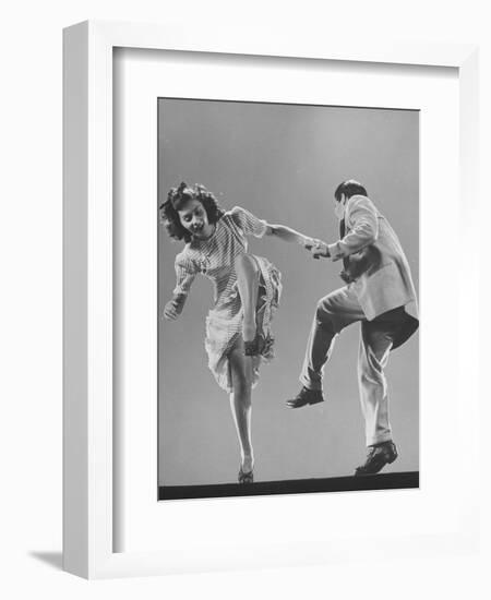 Kaye Popp and Stanley Catron Demonstrating a Step of the Lindy Hop-Gjon Mili-Framed Photographic Print