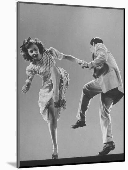 Kaye Popp and Stanley Catron Demonstrating a Step of the Lindy Hop-Gjon Mili-Mounted Photographic Print