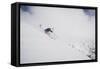 Kaylin Richardson Skiing Powder At Alta Ski Area-Louis Arevalo-Framed Stretched Canvas