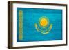 Kazakhstan Flag Design with Wood Patterning - Flags of the World Series-Philippe Hugonnard-Framed Art Print