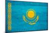 Kazakhstan Flag Design with Wood Patterning - Flags of the World Series-Philippe Hugonnard-Mounted Art Print