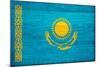 Kazakhstan Flag Design with Wood Patterning - Flags of the World Series-Philippe Hugonnard-Mounted Art Print
