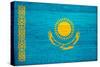 Kazakhstan Flag Design with Wood Patterning - Flags of the World Series-Philippe Hugonnard-Stretched Canvas