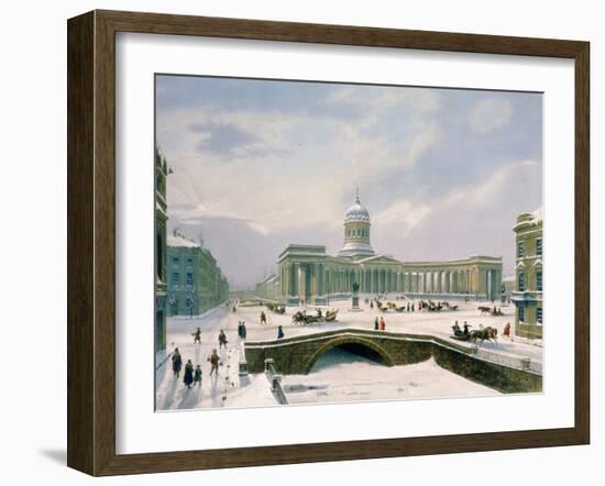 Kazan Cathedral, St. Petersburg, Printed by Lemercier, Paris, 1840s-Louis Jules Arnout-Framed Giclee Print