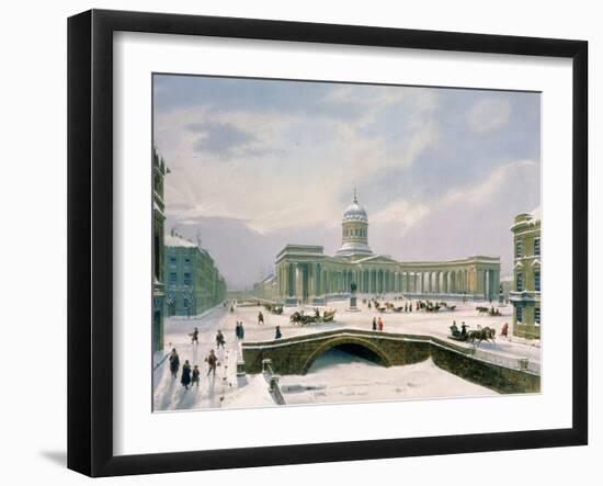 Kazan Cathedral, St. Petersburg, Printed by Lemercier, Paris, 1840s-Louis Jules Arnout-Framed Giclee Print