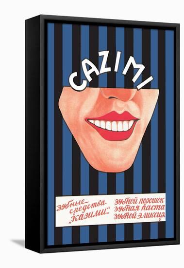 Kazimi Dental Products: Toothpaste, Powder, and Mouthwash-null-Framed Stretched Canvas