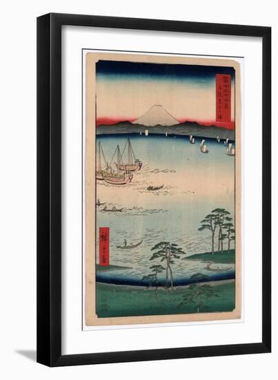 Kazusa Kuroto No Ura-Utagawa Hiroshige-Framed Giclee Print