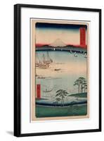 Kazusa Kuroto No Ura-Utagawa Hiroshige-Framed Giclee Print