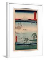 Kazusa Kuroto No Ura-Utagawa Hiroshige-Framed Giclee Print